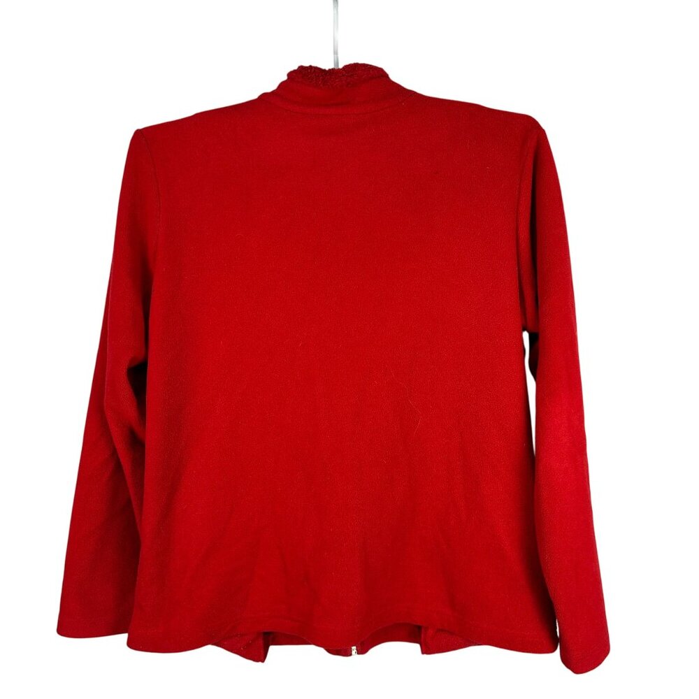 Basic Editions Red Full Zip Fleece Jacket Xl Embr… - image 7